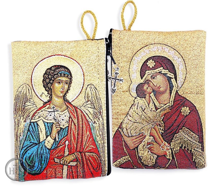 HolyTrinityStore Image - Guardian Angel & Virgin Mary Donskaya,  Rosary Pouch Case