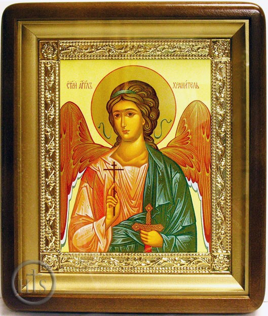 Photo - Guardian Angel, Orthodox Icon in Wooden Frame with Glass