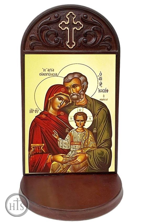 Product Image - The Holy Family, Byzantine Greek Icon in Shrine With Shelf 