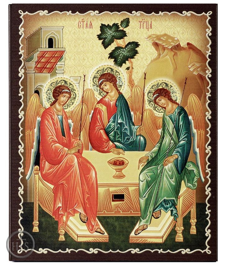 HolyTrinityStore Image - The Holy Trinity, Embossed Printing on Thick Wood Orthodox Icon