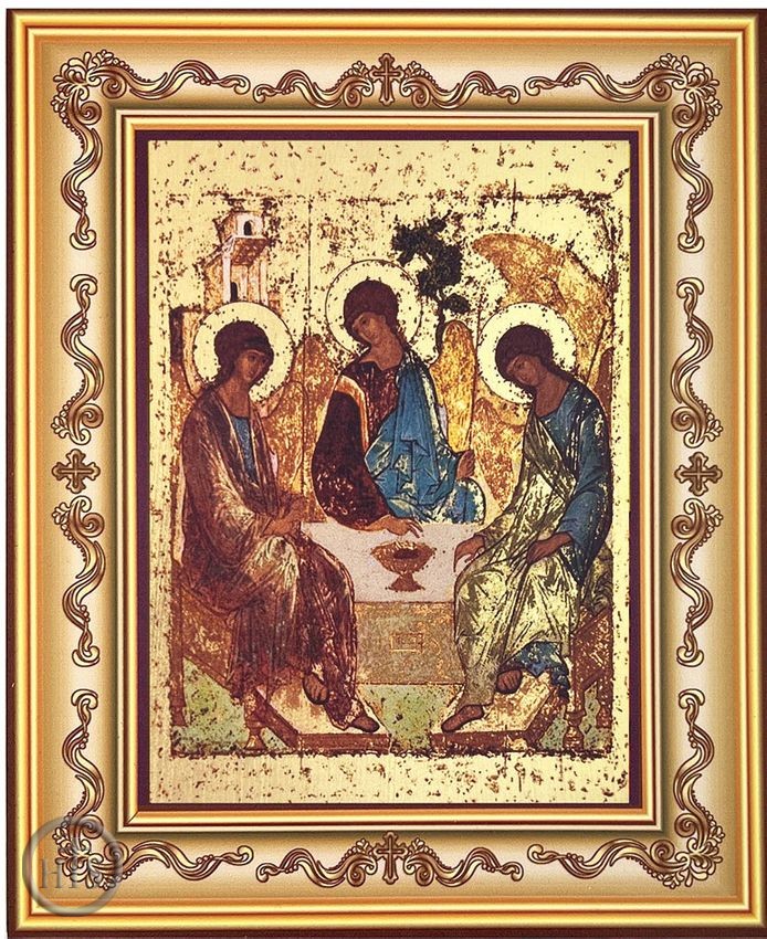 HolyTrinityStore Photo - The Holy Trinity, Silkscreen on Cotton Canvas Orthodox  Icon