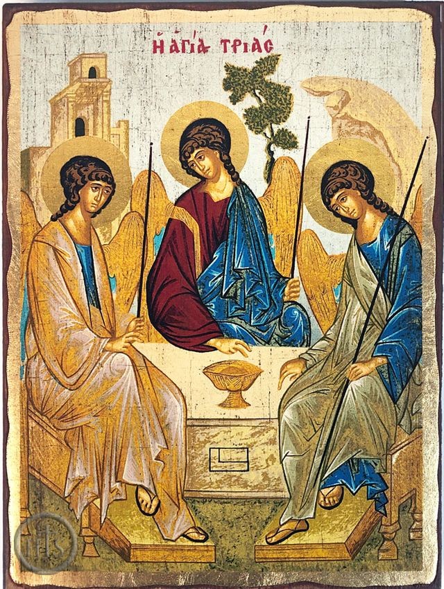 Pic - The Holy Trinity, Greek Serigraph Orthodox Icon