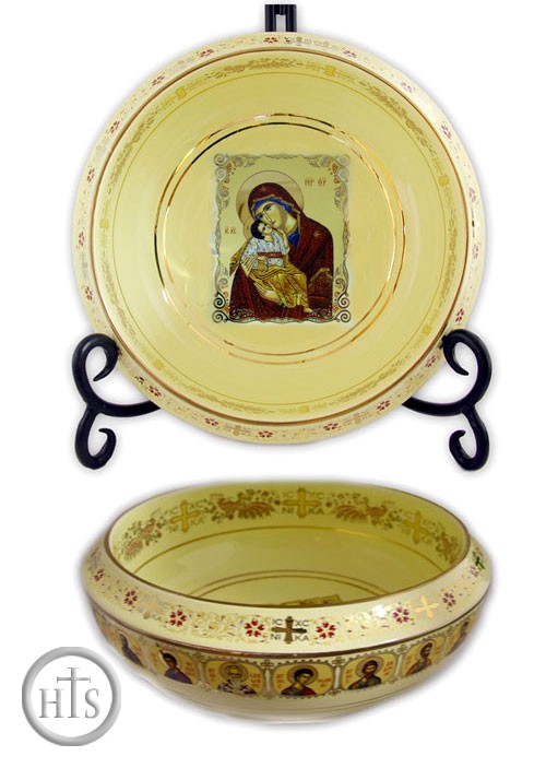 HolyTrinity Pic - Holy Water Basin, Cream. Made in Greece 
