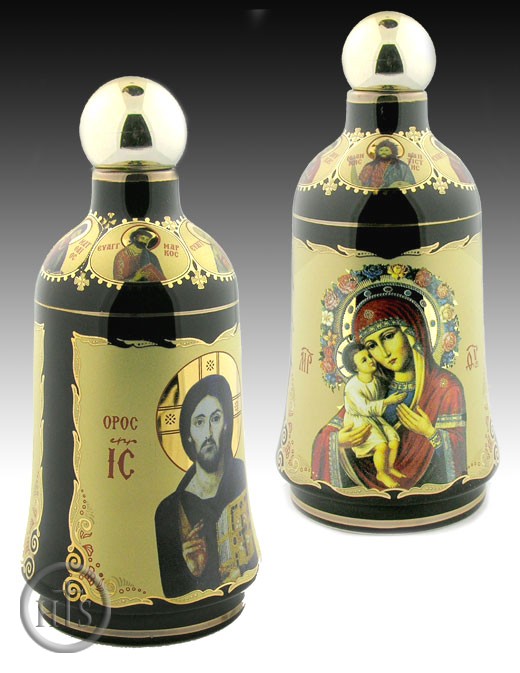 Product Pic - Holy Water Ceramic Container with Assorted Icons