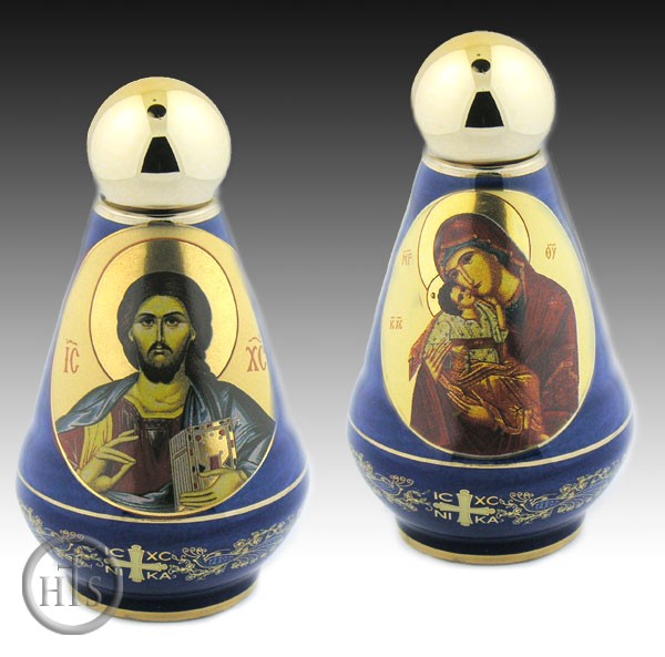 Photo - Holy Water Ceramic Container, Blue