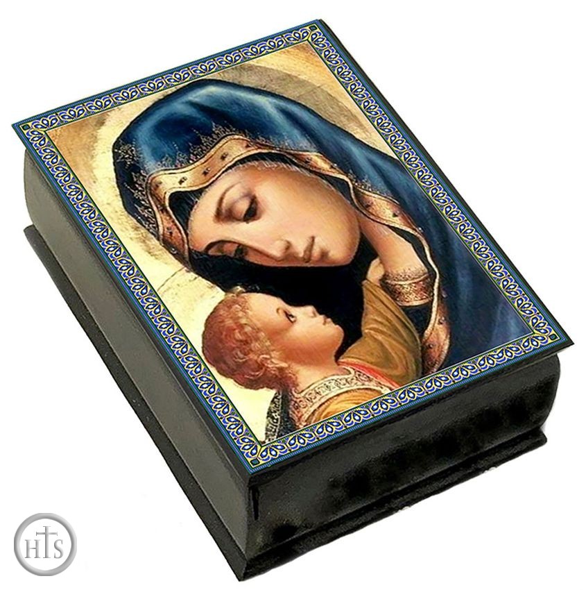 HolyTrinity Pic - Madonna and Child, Keepsake Rosary Icon Box