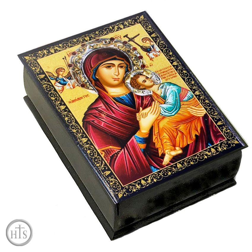 HolyTrinity Pic - Virgin of Passions - Lady of Perpetual Help, Keepsake Rosary Icon Box