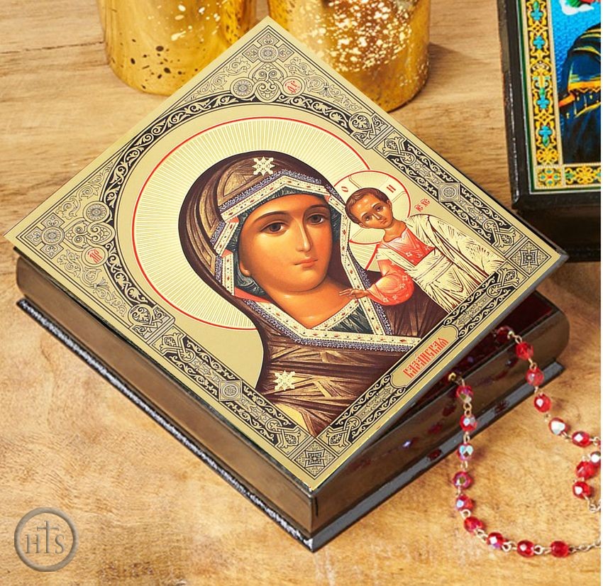 HolyTrinity Pic - Virgin of Kazan, Keepsake Rosary Icon Box