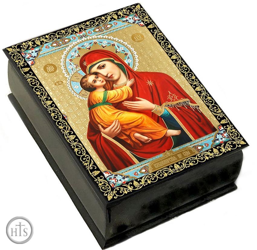HolyTrinityStore Image - Virgin of Vladimir, Keepsake Rosary Icon Box