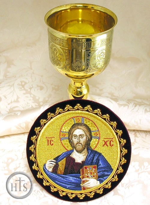 HolyTrinityStore Picture - Chalice Cover  Disc with Image of  Christ Almighty
