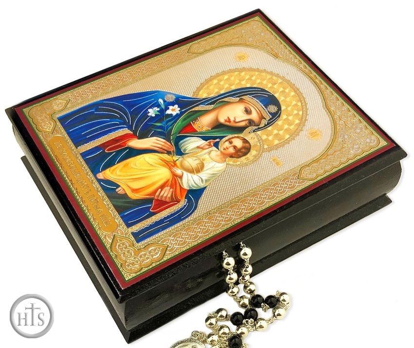 HolyTrinityStore Picture - Virgin Mary the Eternal Bloom, Decoupage Icon Box