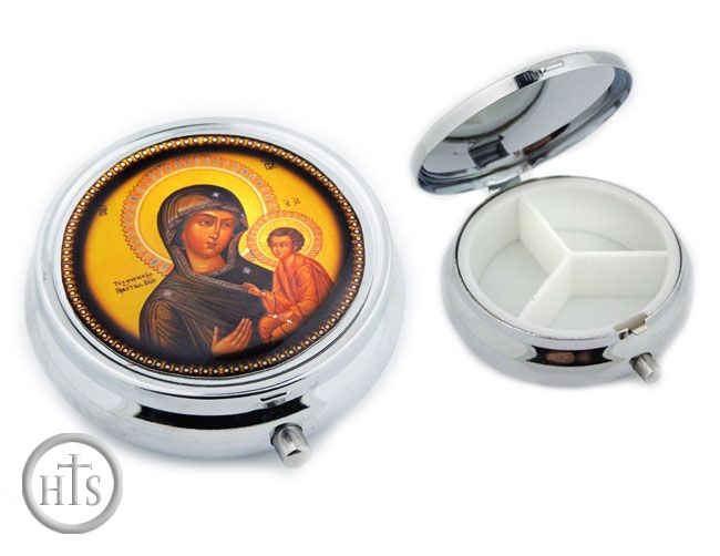 HolyTrinityStore Picture - Pill Box  with Icon Virgin Mary of Tikhvin (Tikhvinskaya)