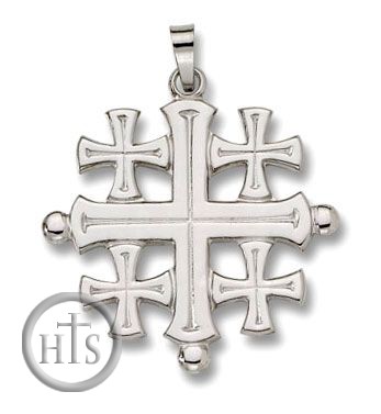 Picture - Jerusalem Cross, 14 KT White Gold, 1