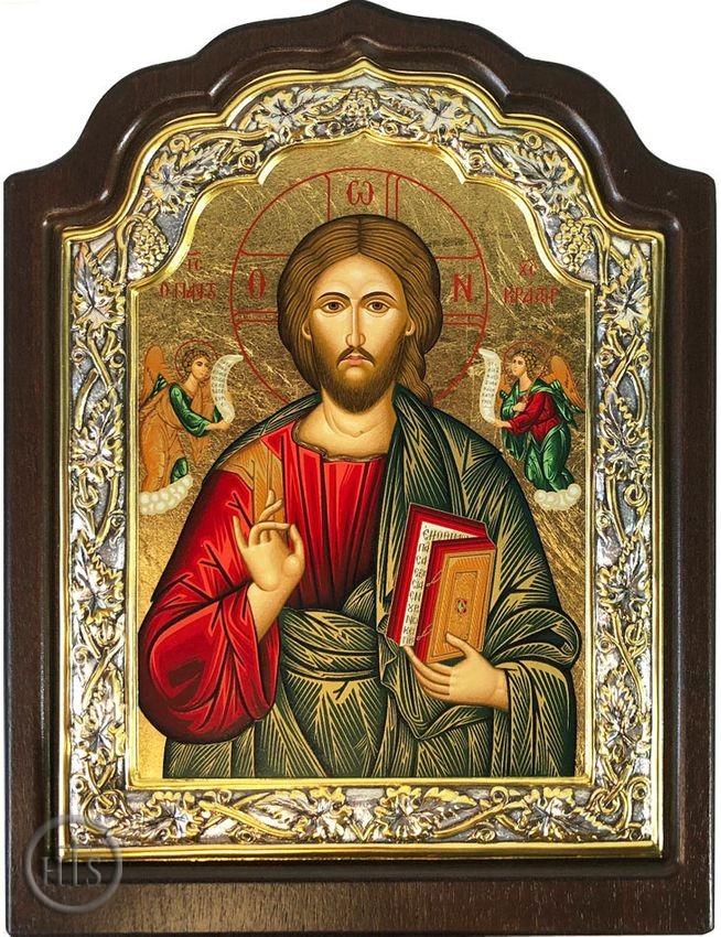 Product Pic - Christ The Teacher, Serigraph Orthodox Framed Icon with Stand