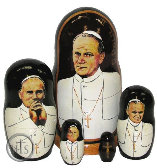 Product Photo - John Paul II, 5 Nested Dolls