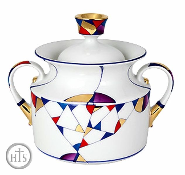 HolyTrinityStore Image - Lomonosov Porcelain 'Kaleidoscope' Sugar Bowl