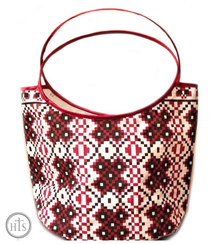 HolyTrinity Pic - Linen Easter Pascha Kulich Tote Bag Case, Red