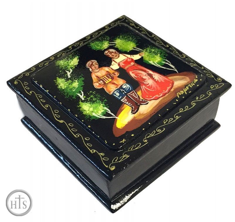 Product Photo - Hand Painted Lacquer Box with   Fairy Tales Scene
