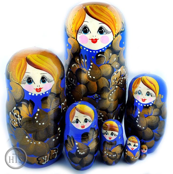 Image - Large Matreshka 7 Nested Doll, Hand Painted, 