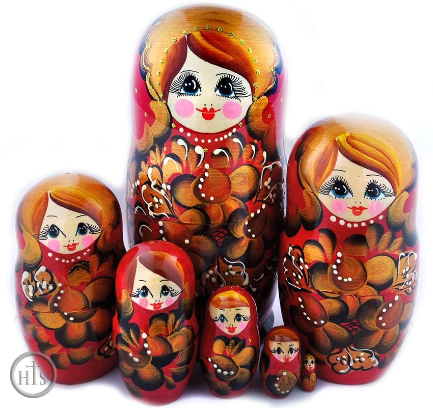 HolyTrinityStore Picture - Large Matreshka 7 Nested Doll, Hand Painted, 