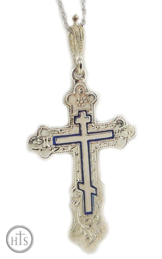 Picture - Three Barred  Reversible Sterling Silver Cross   
