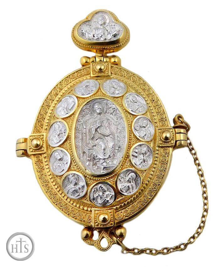 Product Image - Locket Panagia Christ/Apostles Opens to Christ & Virgin Mary
