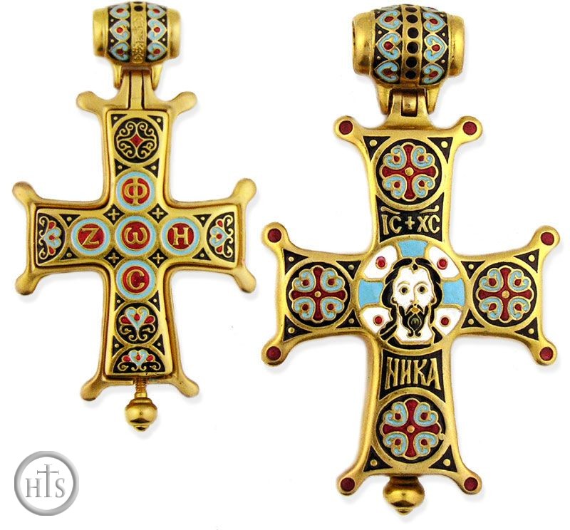 Product Photo - Enameled Sterling Silver Gold Plated Cross Locked Relic 