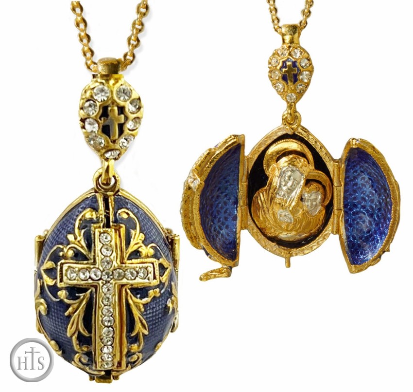 Photo - Virgin Mary & Child Locket, Sterling Silver, Gold Plated, Purple