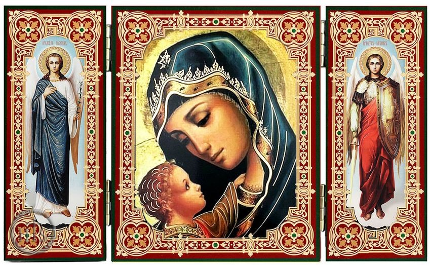 Pic - Madonna and Child, Icon Triptych with Arch. Michael and Gabriel