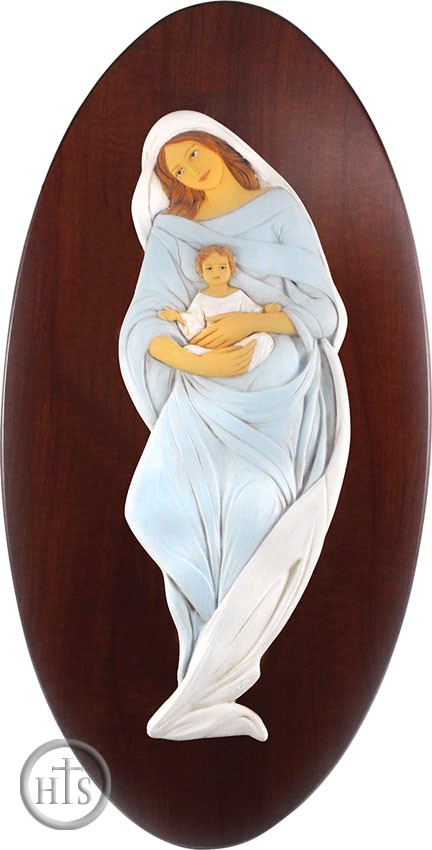 Product Picture - Madonna & Child, Resin and Wood Based Christian Icon