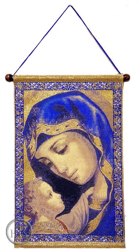 Image - Madonna and Child In Blue, Hanging Tapestry Icon Banner