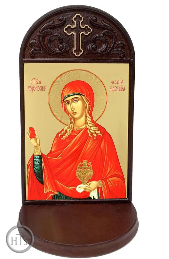 Product Photo - Saint Mary Magdalene, Orthodox Icon in Shrine With Shelf 