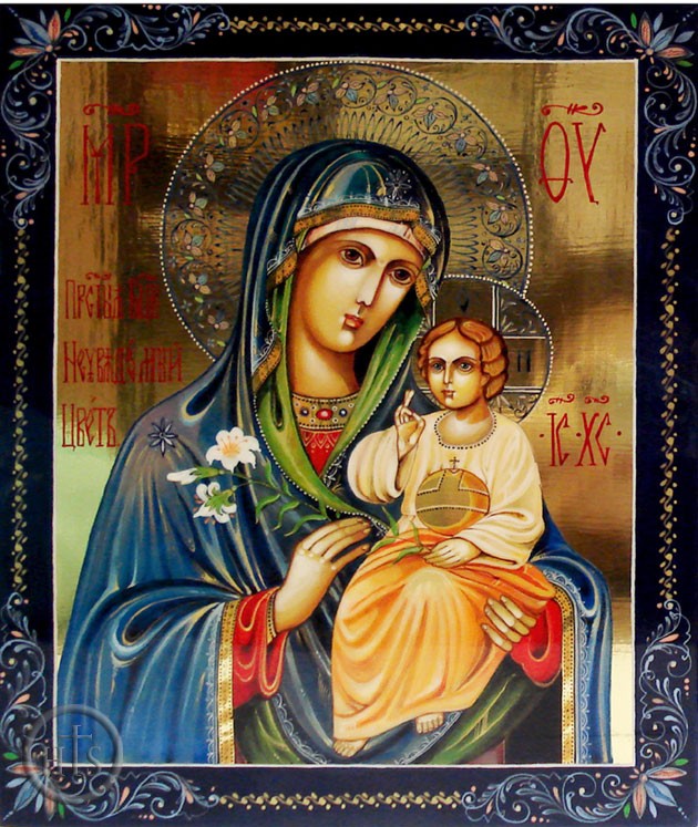 HolyTrinityStore Photo - Virgin Mary the Eternal Bloom, Hand Written (Painted) Orthodox Icon