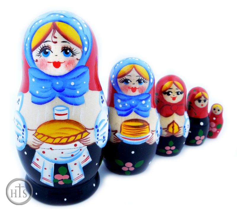 Picture - Matreshka 5 Nested Wooden Doll 