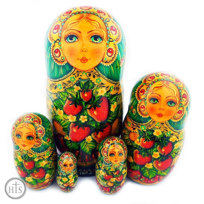 Product Picture - Matreshka 5 Nesting Doll, Hand Painted, High Quality, Assorted