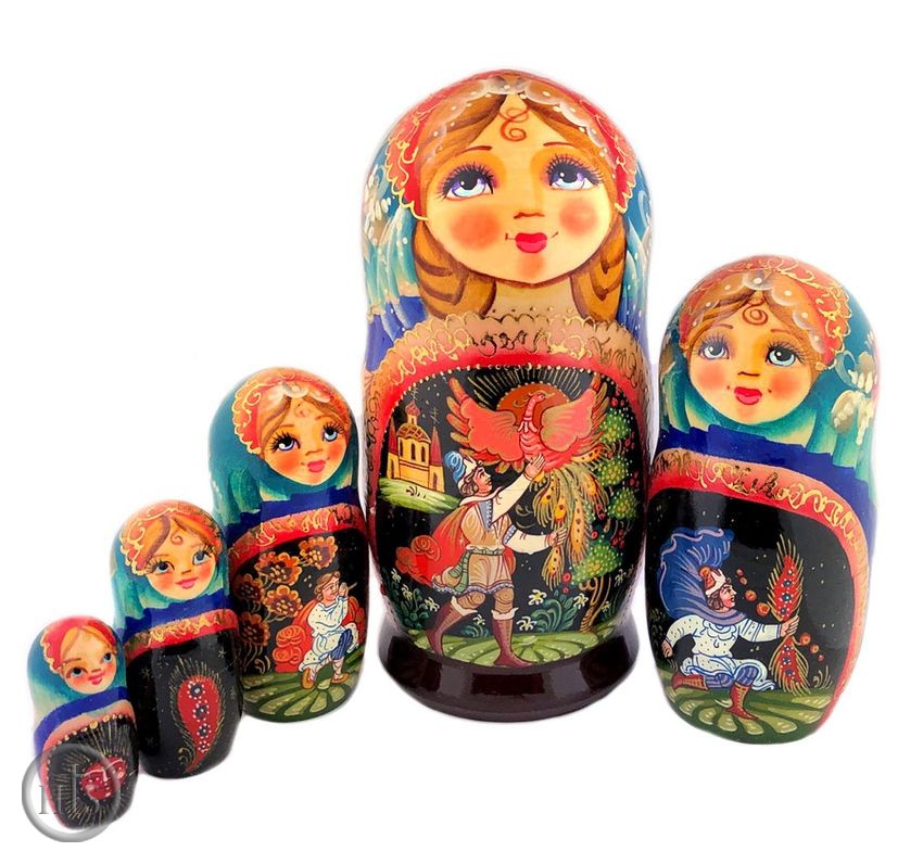 Product Photo - Firebird, Russian Fairy Tale Matreshka, 5 Nesting Collectible Doll, 7