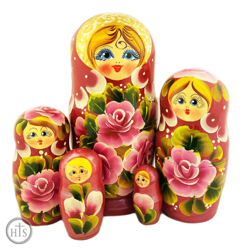 Image - Matreshka 5 Nesting Doll,  Cute Faces, 