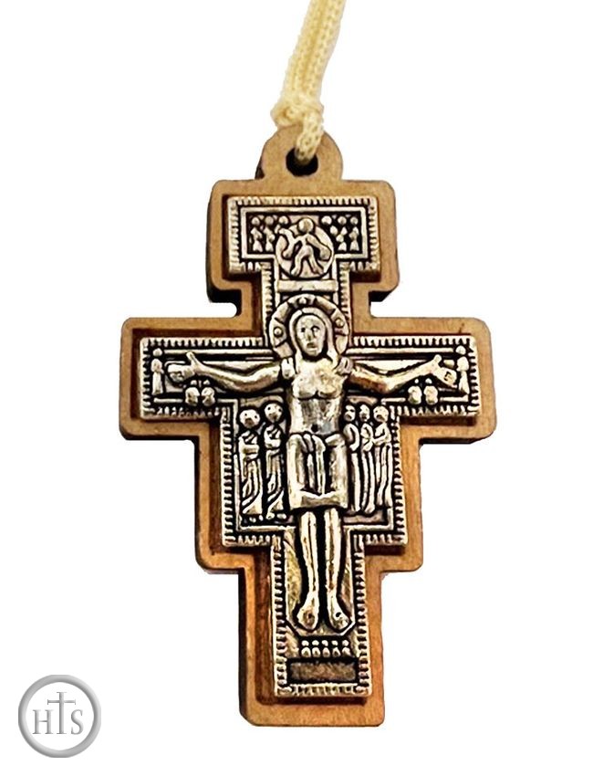 Product Pic - Metal / Wooden Cross with Crucifix on Rope