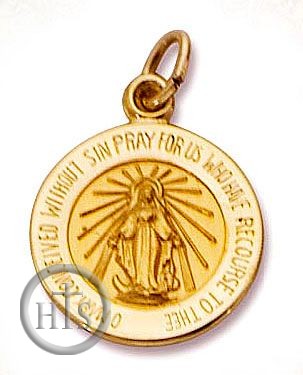 Product Picture - Miraculous Round Gold Medal, 14 KT Gold