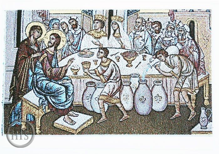 HolyTrinityStore Picture - Marriage at Cana,  Tapestry Icon Greeting Card with Envelope 