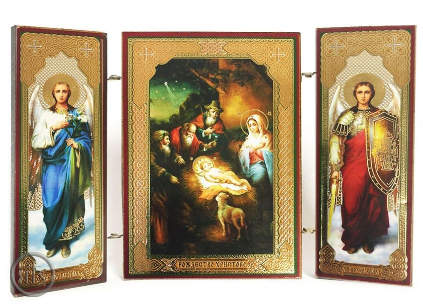 Product Image - The Nativity of Christ / Archangels Michael and Gabriel, Mini Triptych