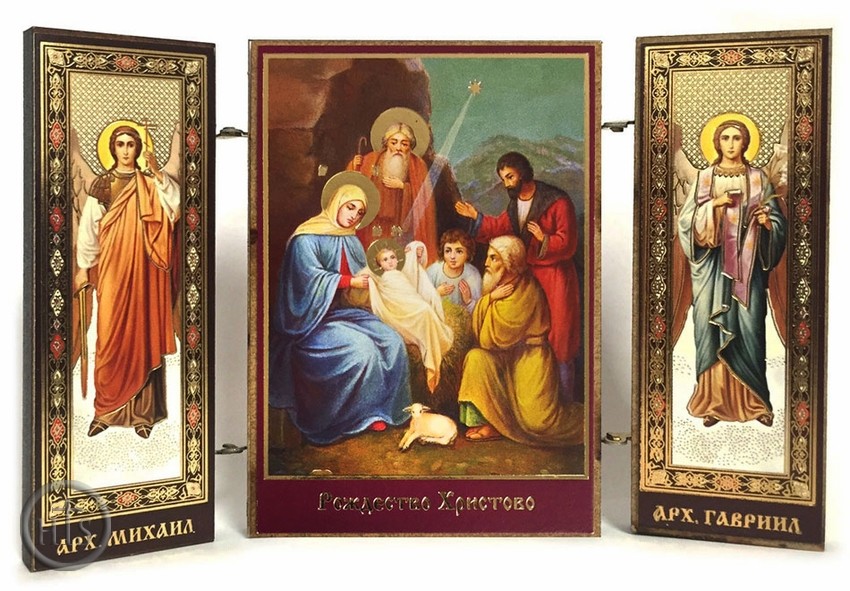 Product Picture - The Nativity of Christ / Archangels Michael and Gabriel, Mini Triptych
