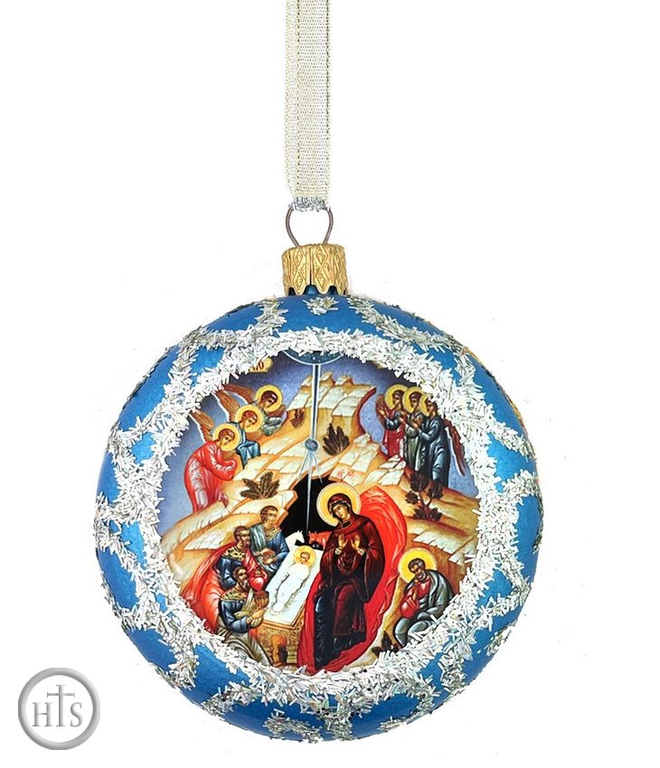 Picture - Nativity of Christ, Christmas  Ornament, Blue, Small
