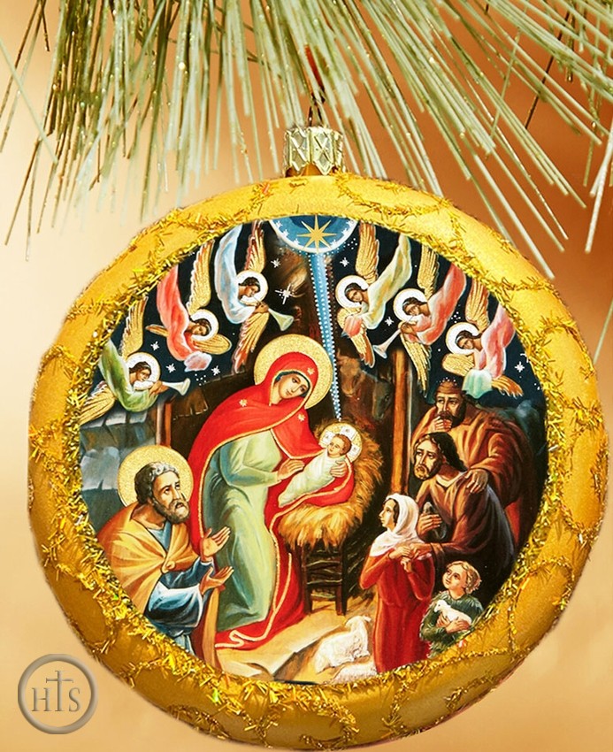 HolyTrinity Pic - Nativity of Christ, Not Breakable Christmas  Ornament, Yellow
