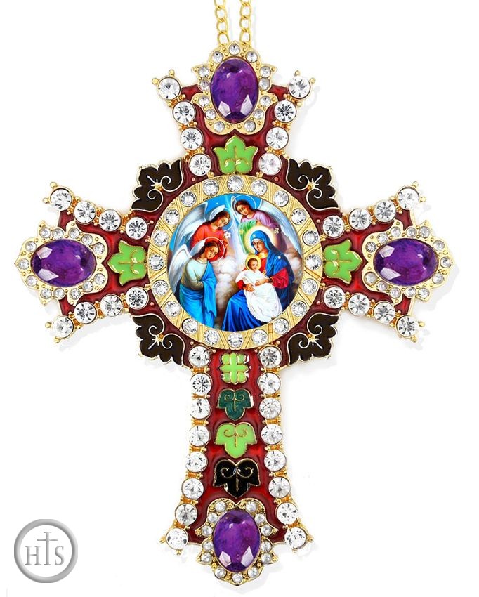 Photo - Nativity of Christ Icon  in  Jeweled Wall Cross