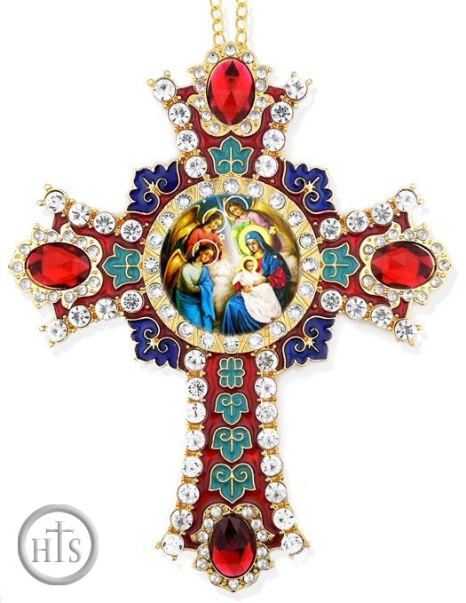 Photo - Nativity of Christ Icon in  Jeweled Wall Cross