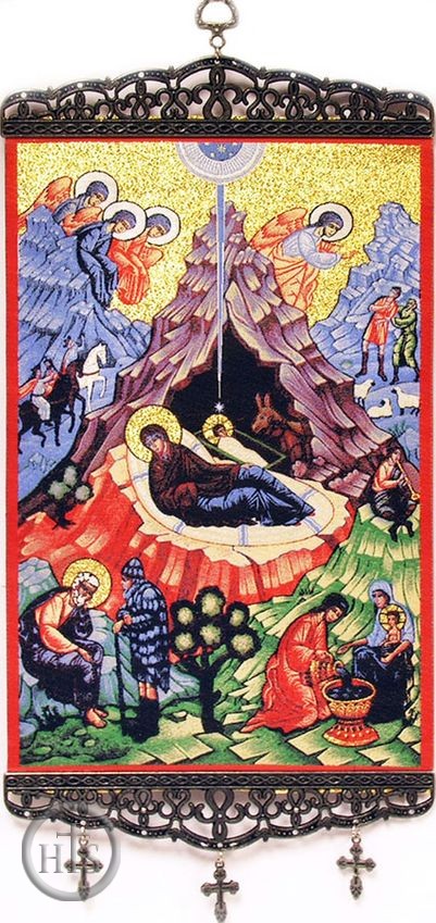 Product Picture - Nativity of Christ,  Tapestry Icon Banner, Medium, 13