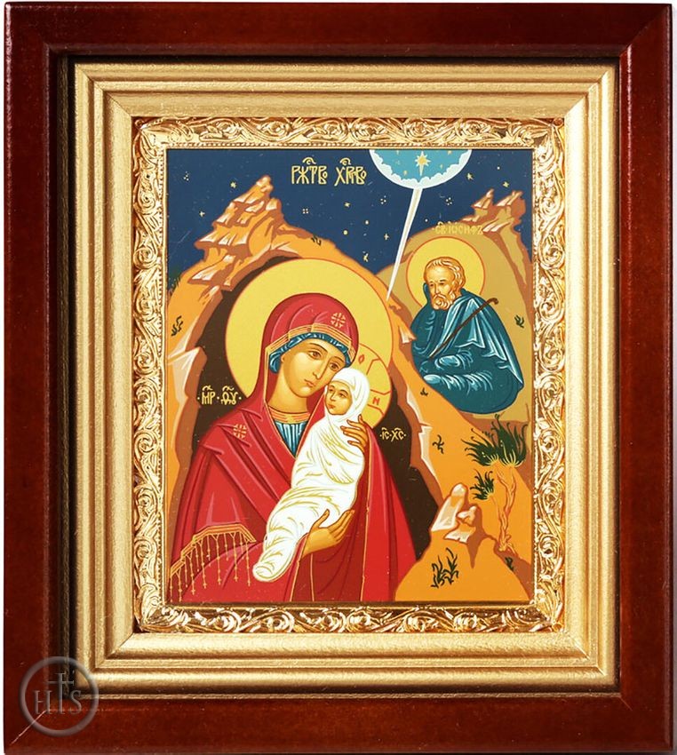 Product Image - Nativity of Christ,  Wood  Framed Icon, Gold Plate