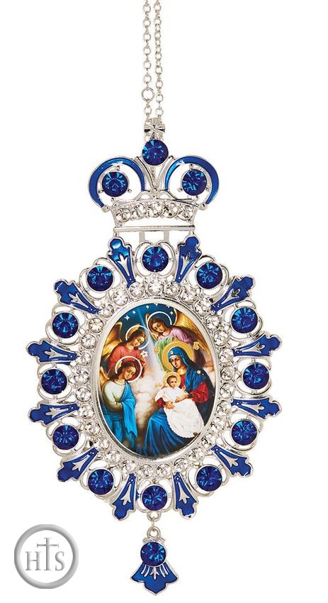Product Pic - Nativity of Christ,  Jeweled  Icon Ornament with Chain