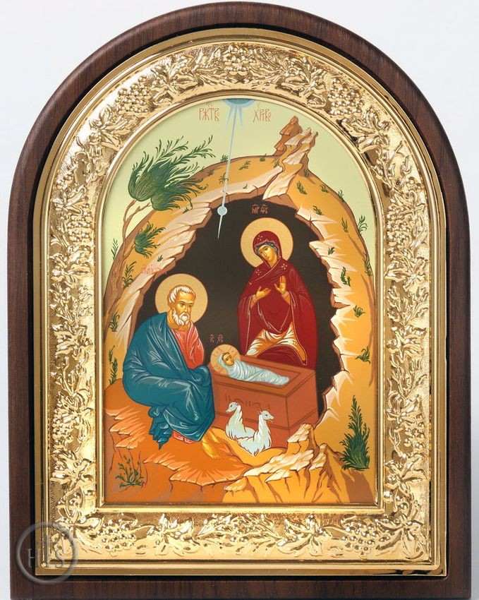 HolyTrinityStore Photo - Nativity of Christ, Silk Screened Orthodox Framed Icon